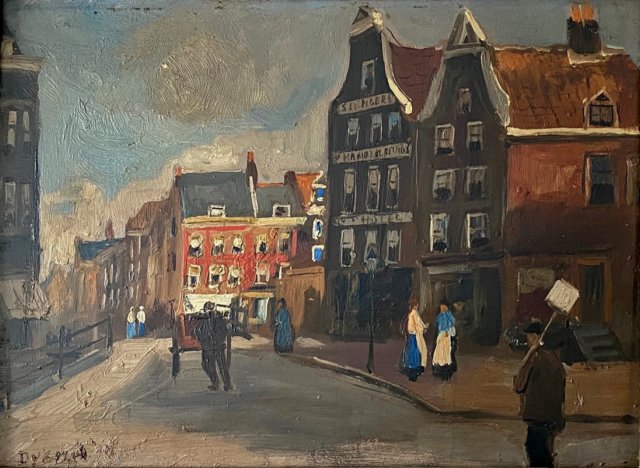 1312, Stadsgezicht, man met kar