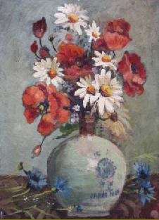 Stilleven met anemonen en margrieten